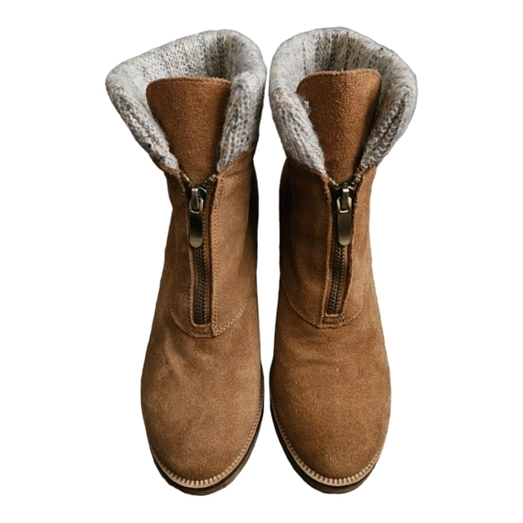 Chinese Laundry Marvel Women Dark Carmel Suede Carmel Ankle Boot Size 8 - Picture 1 of 9